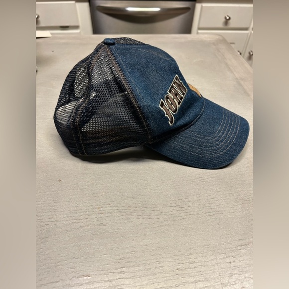 John Deere Denim Trucker Hat Mesh Snapback "Mark of Quality" Logo Baseball Cap - Picture 6 of 12